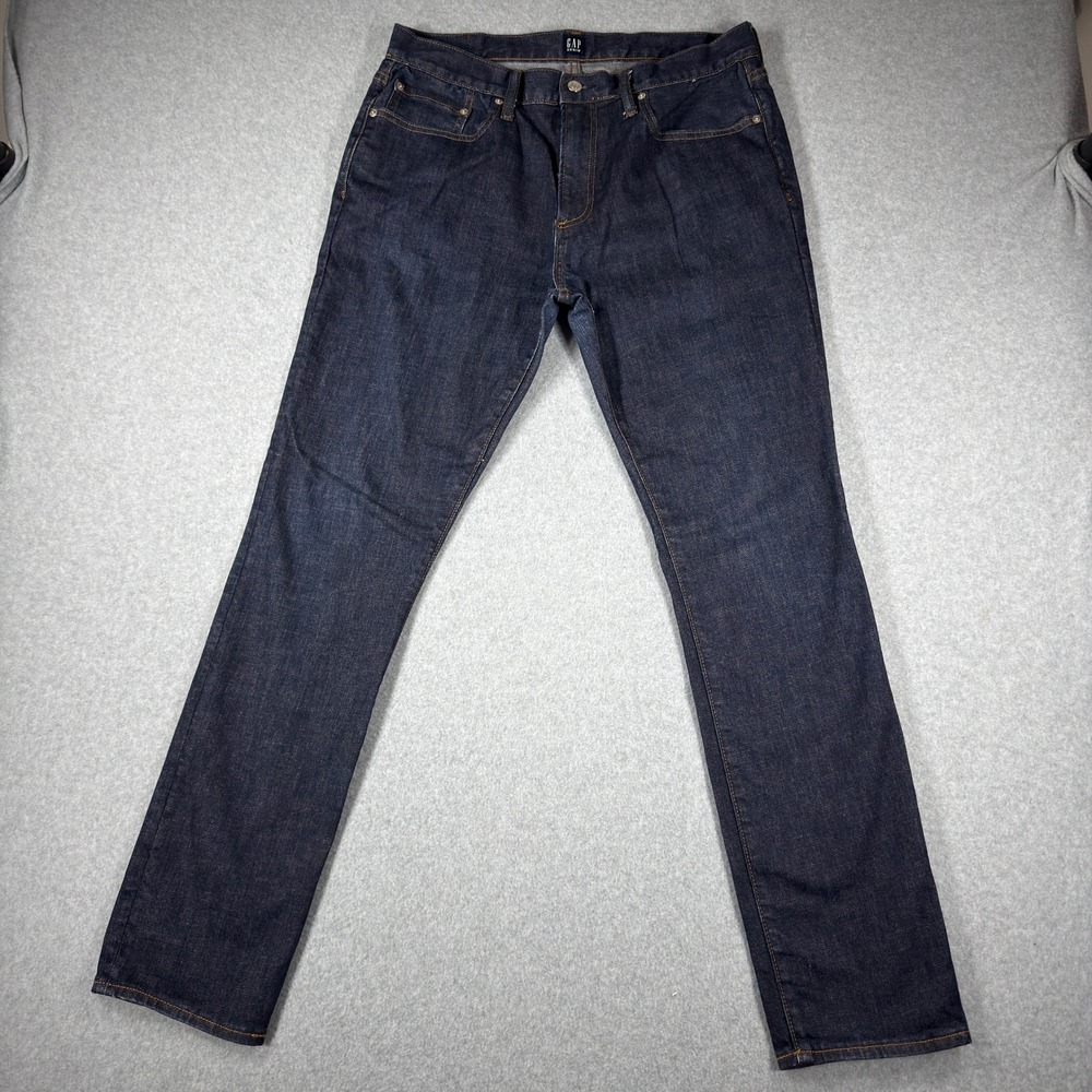 Gap Jeans Mens 32x32 Blue Skinny Denim Stretch Dark Wash Indigo Classic Casual
